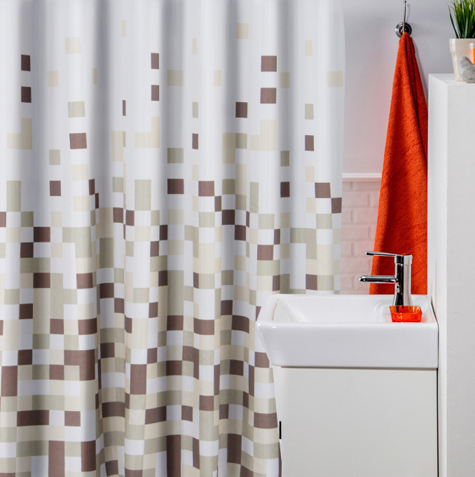 Slika Zavesa za kupatilo 2000x1800 mm braon mozaik MZ 010